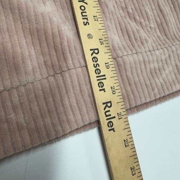 Abercrombie & Fitch Hoodie Womens Medium Pink Ribbed Velour Pullover Sweater - Picture 7 of 8